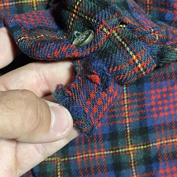 Vintage Pendleton Plaid Shirt Mens Medium Virgin Wool Board Flannel 70s 80s - Picture 5 of 11